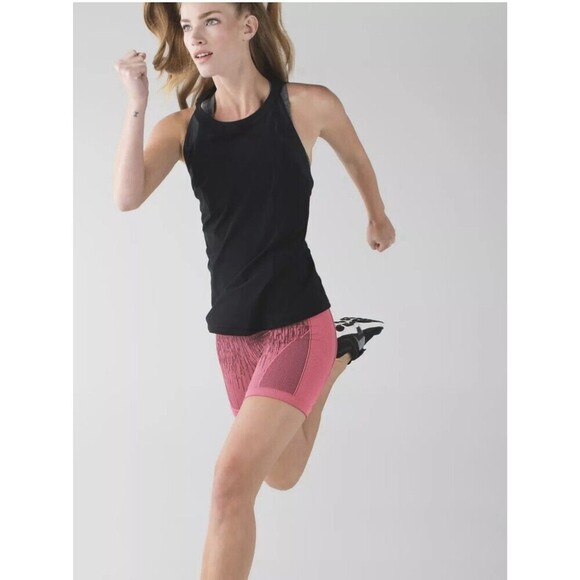 Lululemon Sculpt Short Electric Coral Pink Black seamless all sport High Waist 6 - Picture 10 of 10